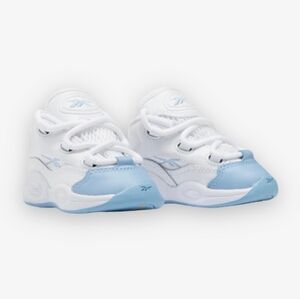 Reebok Kids White and Light Blue Sneakers